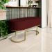 Banco Recamier Estofado Luana Base Gold Veludo Bordô - Montanaris Decor