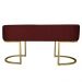 Banco Recamier Estofado Luana Base Gold Veludo Bordô - Montanaris Decor