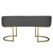 Banco Recamier Estofado Luana Base Gold Veludo Cinza - Montanaris Decor