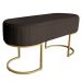 Banco Recamier Estofado Luana Base Gold Veludo Marrom - Montanaris Decor
