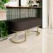 Banco Recamier Estofado Luana Base Gold Veludo Marrom - Montanaris Decor