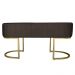 Banco Recamier Estofado Luana Base Gold Veludo Marrom - Montanaris Decor