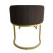 Banco Recamier Estofado Luana Base Gold Veludo Marrom - Montanaris Decor