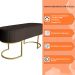 Banco Recamier Estofado Luana Base Gold Veludo Marrom - Montanaris Decor