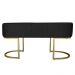 Banco Recamier Estofado Luana Base Gold Veludo Preto - Montanaris Decor