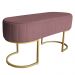 Banco Recamier Estofado Luana Base Gold Veludo Rosê - Montanaris Decor