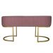 Banco Recamier Estofado Luana Base Gold Veludo Rosê - Montanaris Decor