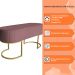 Banco Recamier Estofado Luana Base Gold Veludo Rosê - Montanaris Decor