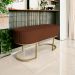 Banco Recamier Estofado Luana Base Gold Veludo Terracota - Montanaris Decor