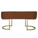 Banco Recamier Estofado Luana Base Gold Veludo Terracota - Montanaris Decor