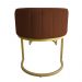 Banco Recamier Estofado Luana Base Gold Veludo Terracota - Montanaris Decor