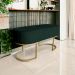 Banco Recamier Estofado Luana Base Gold Veludo Verde - Montanaris Decor