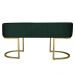 Banco Recamier Estofado Luana Base Gold Veludo Verde - Montanaris Decor