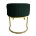 Banco Recamier Estofado Luana Base Gold Veludo Verde - Montanaris Decor