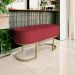 Banco Recamier Estofado Luana Base Gold Veludo Vermelho - Montanaris Decor