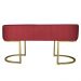 Banco Recamier Estofado Luana Base Gold Veludo Vermelho - Montanaris Decor
