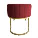 Banco Recamier Estofado Luana Base Gold Veludo Vermelho - Montanaris Decor