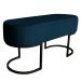 Banco Recamier Estofado Luana Base Preta Veludo Azul Marinho - Montanaris Decor
