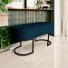 Banco Recamier Estofado Luana Base Preta Veludo Azul Marinho - Montanaris Decor