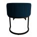 Banco Recamier Estofado Luana Base Preta Veludo Azul Marinho - Montanaris Decor