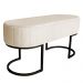Banco Recamier Estofado Luana Base Preta Veludo Bege - Montanaris Decor