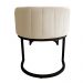 Banco Recamier Estofado Luana Base Preta Veludo Bege - Montanaris Decor