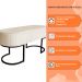 Banco Recamier Estofado Luana Base Preta Veludo Bege - Montanaris Decor