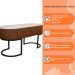 Banco Recamier Estofado Luana Base Preta Veludo Bege/Pu Caramelo - Montanaris Decor