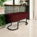 Banco Recamier Estofado Luana Base Preta Veludo Bordô - Montanaris Decor