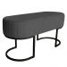 Banco Recamier Estofado Luana Base Preta Veludo Cinza - Montanaris Decor