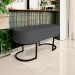 Banco Recamier Estofado Luana Base Preta Veludo Cinza - Montanaris Decor