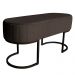 Banco Recamier Estofado Luana Base Preta Veludo Marrom - Montanaris Decor
