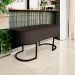Banco Recamier Estofado Luana Base Preta Veludo Marrom - Montanaris Decor