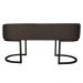 Banco Recamier Estofado Luana Base Preta Veludo Marrom - Montanaris Decor