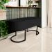 Banco Recamier Estofado Luana Base Preta Veludo Preto - Montanaris Decor