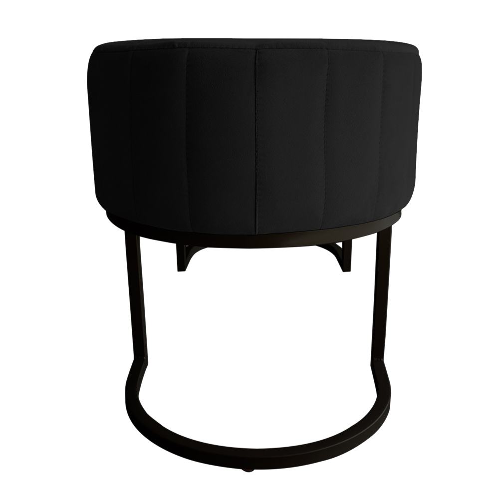 Banco Recamier Estofado Luana Base Preta Veludo Preto - Montanaris Decor