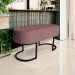 Banco Recamier Estofado Luana Base Preta Veludo Rosê - Montanaris Decor
