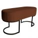 Banco Recamier Estofado Luana Base Preta Veludo Terracota - Montanaris Decor