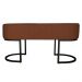 Banco Recamier Estofado Luana Base Preta Veludo Terracota - Montanaris Decor