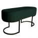 Banco Recamier Estofado Luana Base Preta Veludo Verde - Montanaris Decor