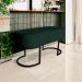 Banco Recamier Estofado Luana Base Preta Veludo Verde - Montanaris Decor