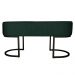 Banco Recamier Estofado Luana Base Preta Veludo Verde - Montanaris Decor