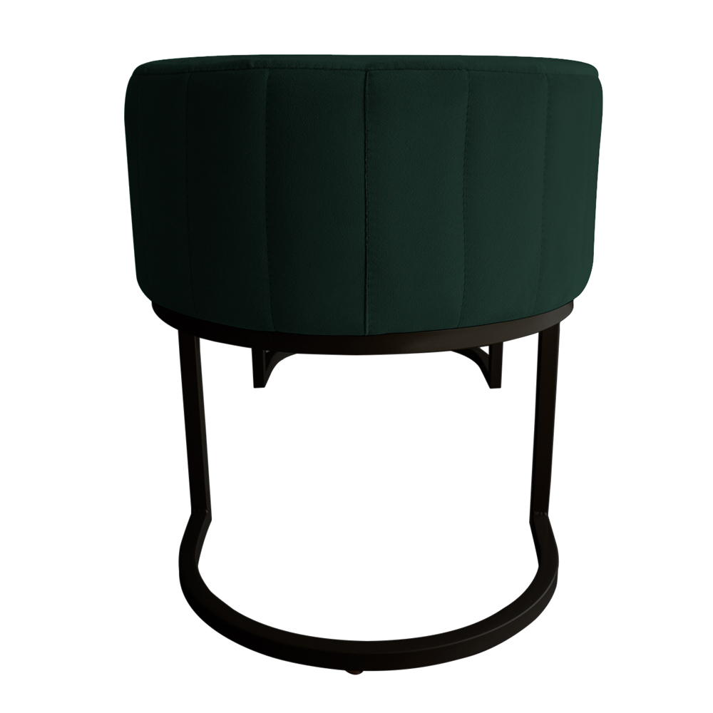 Banco Recamier Estofado Luana Base Preta Veludo Verde - Montanaris Decor