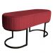 Banco Recamier Estofado Luana Base Preta Veludo Vermelho - Montanaris Decor