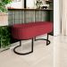 Banco Recamier Estofado Luana Base Preta Veludo Vermelho - Montanaris Decor