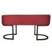 Banco Recamier Estofado Luana Base Preta Veludo Vermelho - Montanaris Decor