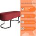 Banco Recamier Estofado Luana Base Preta Veludo Vermelho - Montanaris Decor