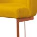 Banqueta Estofada Emily Base Bronze Veludo Amarelo - Montanaris Decor