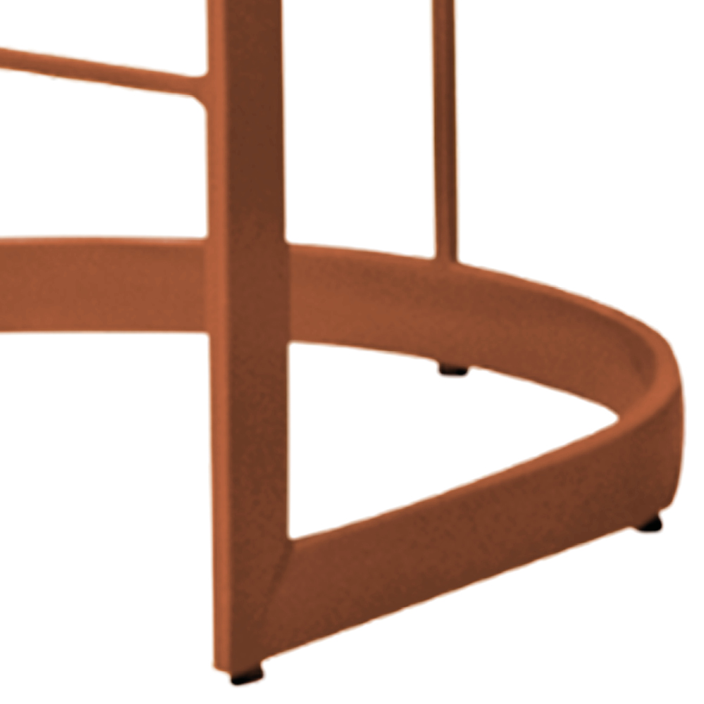 Banqueta Estofada Emily Base Bronze Veludo Azul Marinho - Montanaris Decor