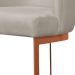 Banqueta Estofada Emily Base Bronze Veludo Bege - Montanaris Decor